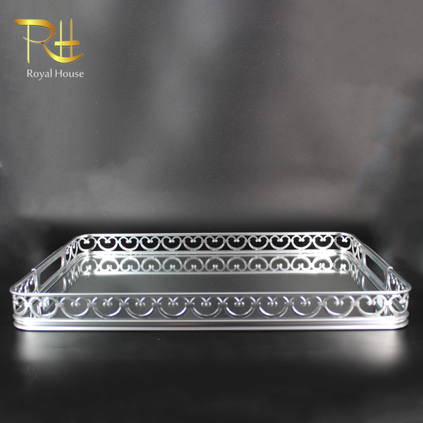 RH HRT SILVER MIRROR TRAY