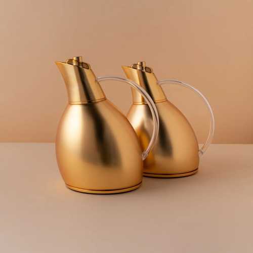 AMWAAJ FLASKS SET 2 PCS Copper Gold-Clear Handle