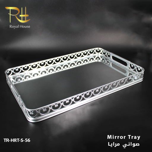 RH HRT SILVER MIRROR TRAY